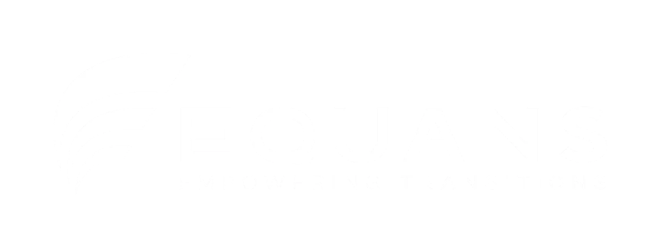 Equans Logo with White Font and tagline