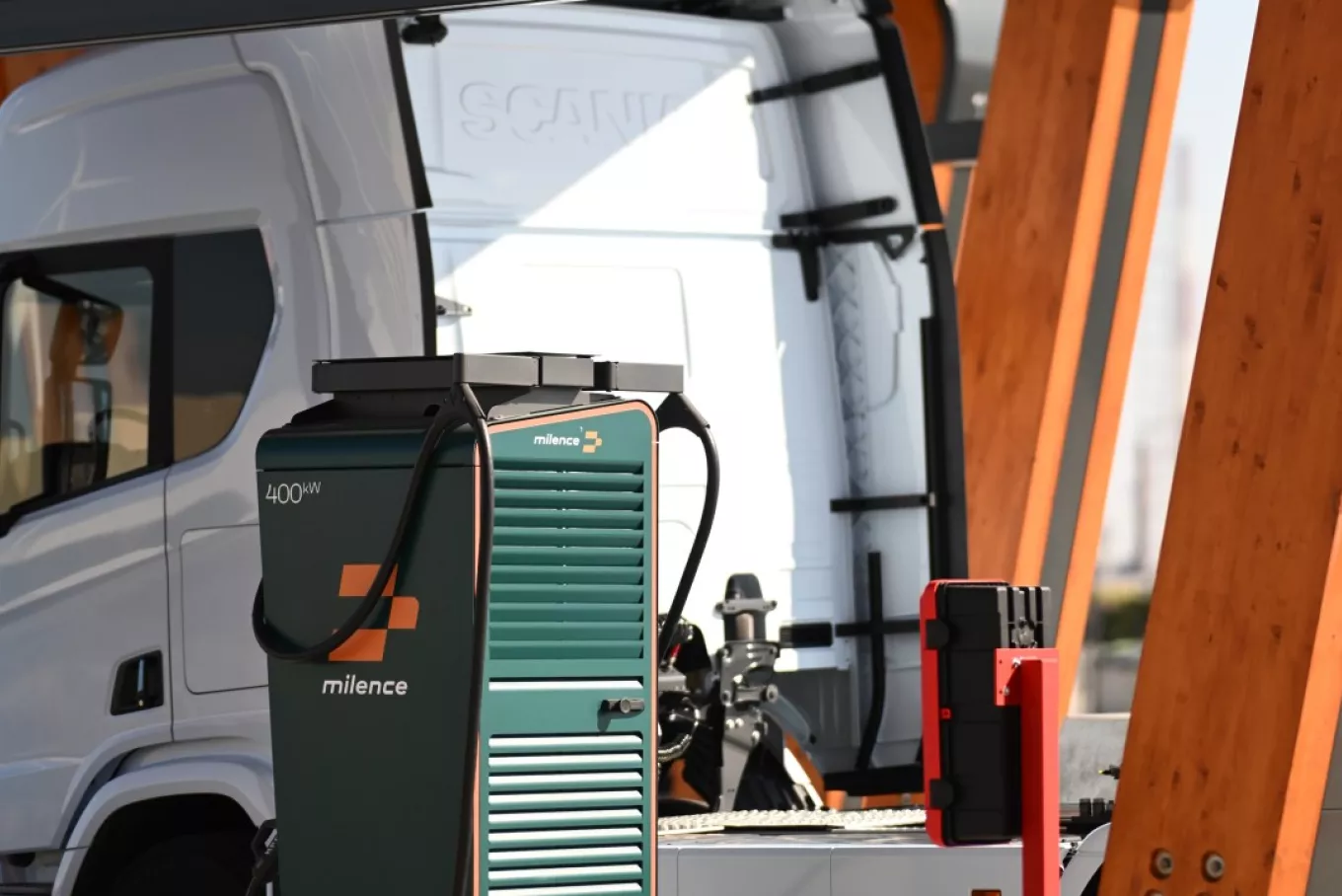 E trucks charging station in Belgium