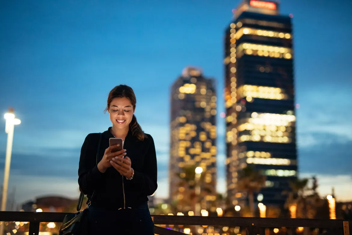 Girl in a smart city