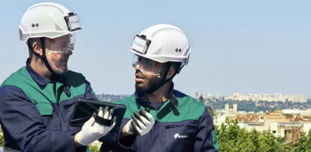 technicians smiling