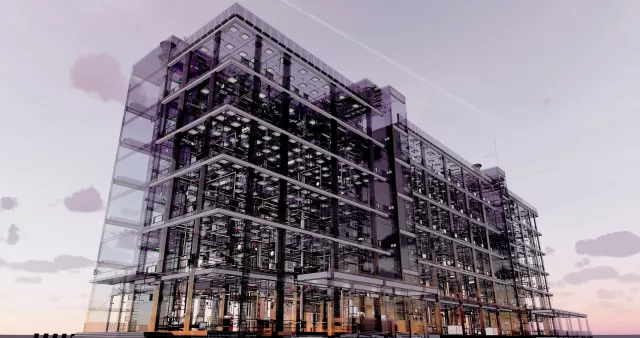 Conceptual visualization of the BIM model utilities of the building