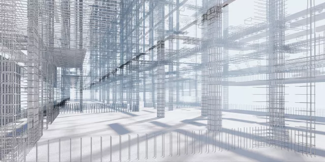 3D BIM model of reinforcement framework of the building