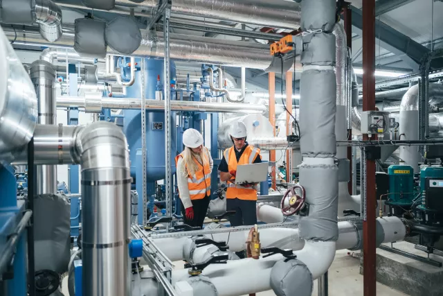 Man and woman in Swaffham Pior Energy Center