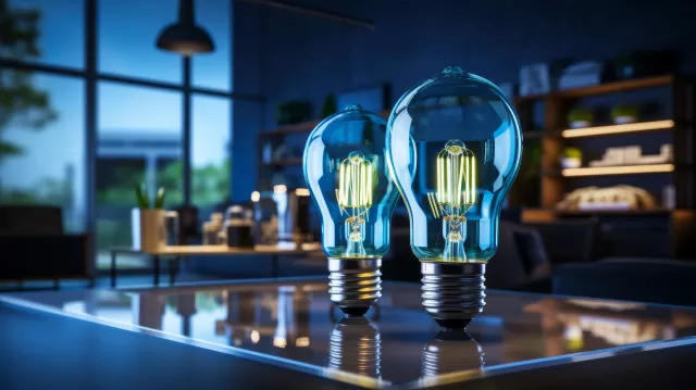 An energy efficiency concept showcasing a modern LED lighting, light bulbs